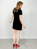 Short Sleeve Velvet Bow Mini Dress