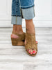 Corkys Carley Taupe Oil PU Studs Wedge Shoe