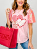 Heart Patch Pink Princess Short Sleeve Top