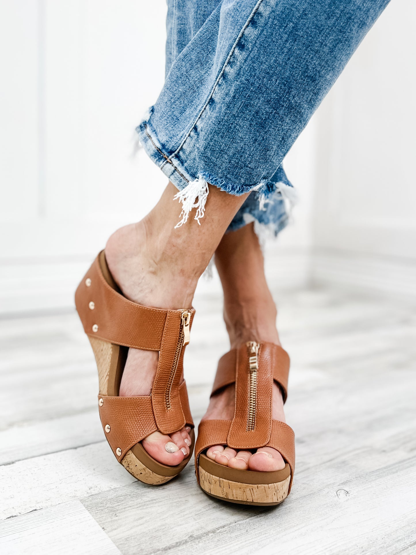 Cognac wedge pumps best sale