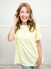 Washed Cotton Round Neckline Top