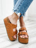 Corkys Wannabe Cognac Smooth Sandal