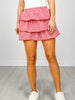 Red Gingham Ruffle Skirt with Shorts