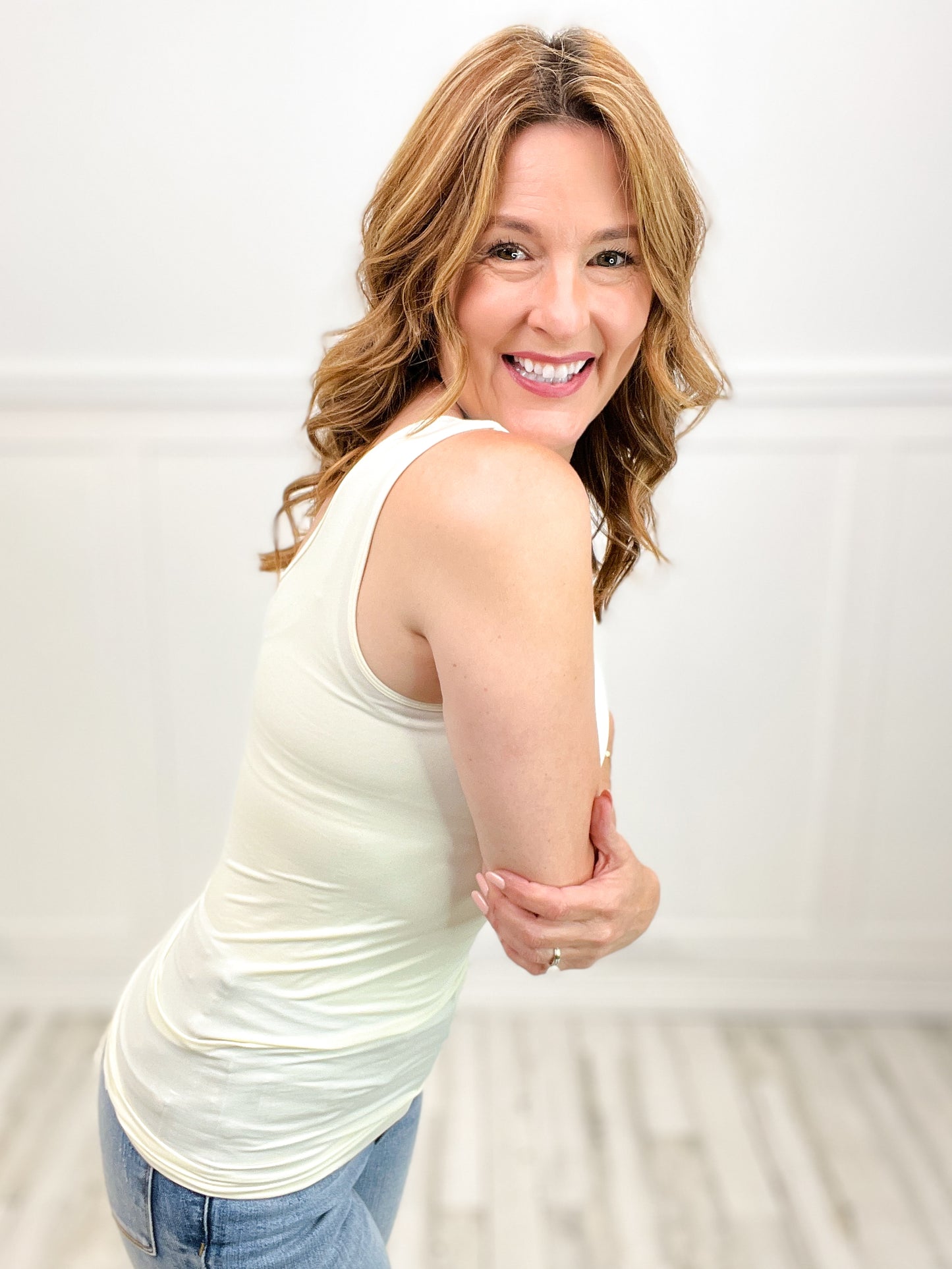 Reversible Neutral V-Neck or Scoop Neck Wide Strap Tank