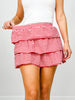 Red Gingham Ruffle Skirt with Shorts