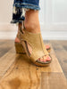 Corkys Carley Wedge Shoes in Taupe Smooth