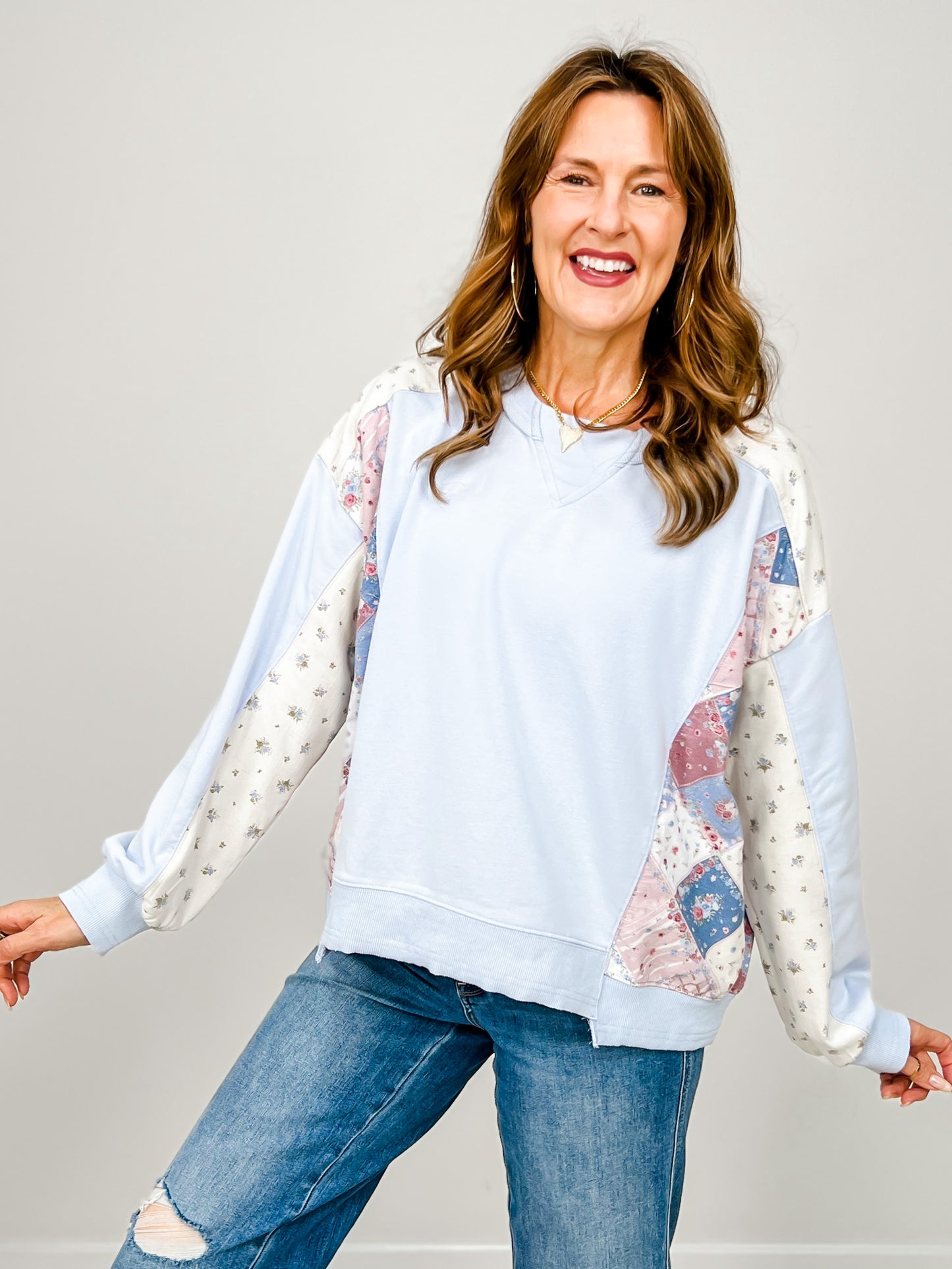 Patchwork Pastel Pullover Top