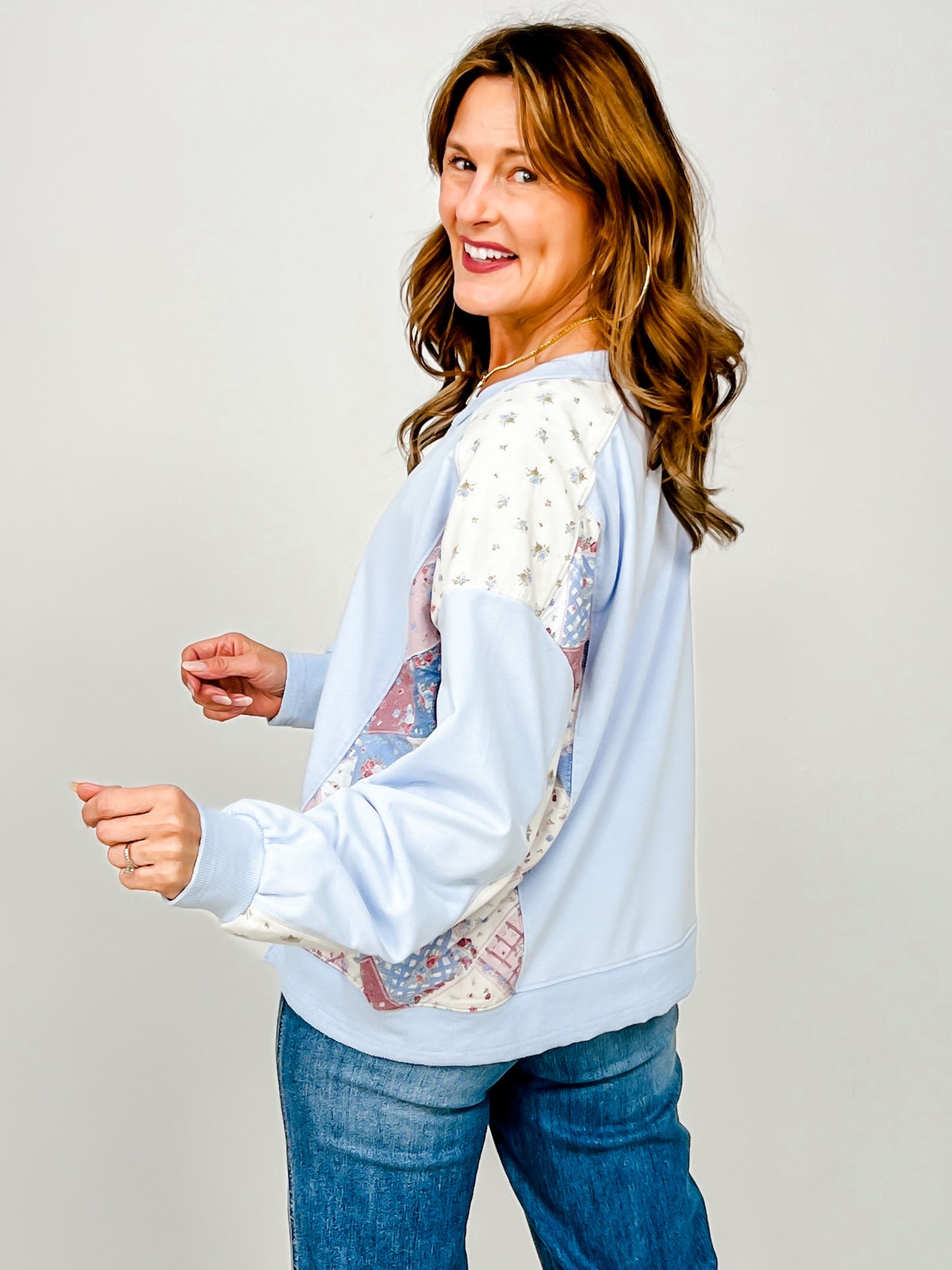 Patchwork Pastel Pullover Top