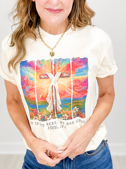 He is Not Here. He Has Risen Graphic Tee