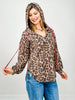 Long Sleeve Leopard Print Hoodie Top