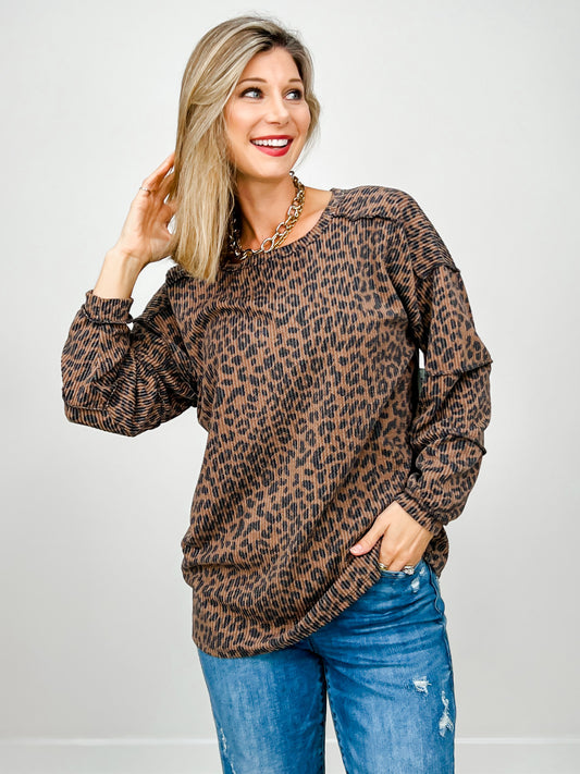 Long Sleeve Predator Print Urban Ribbed Top