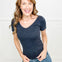 Reversible Short Sleeved Stonewashed Ribbed Top