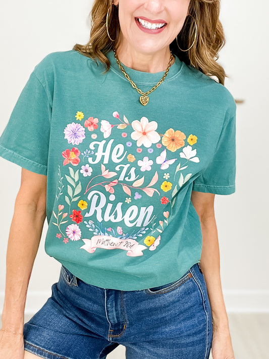 Matthew 28:6 Floral Graphic Tee