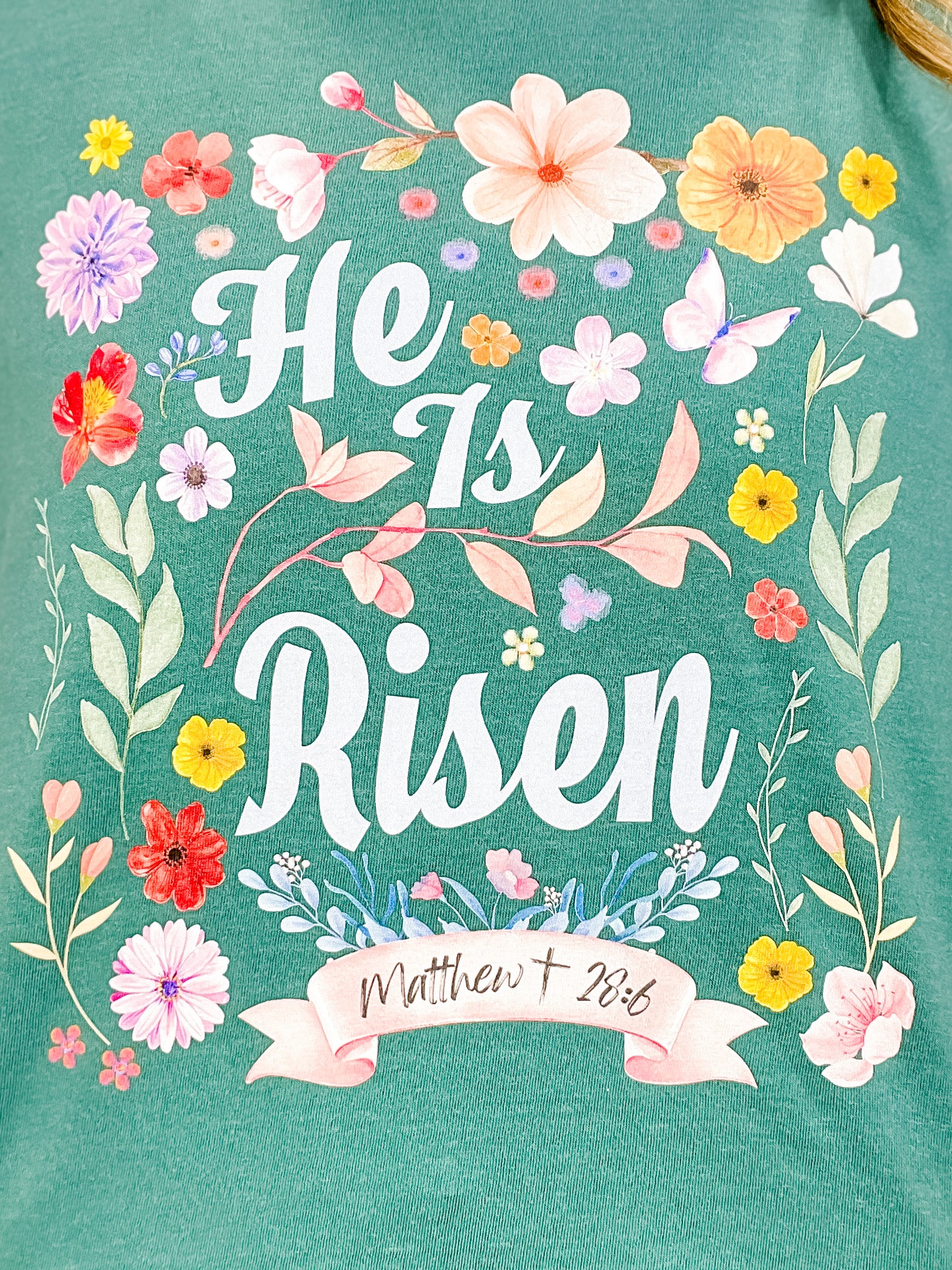 Matthew 28:6 Floral Graphic Tee
