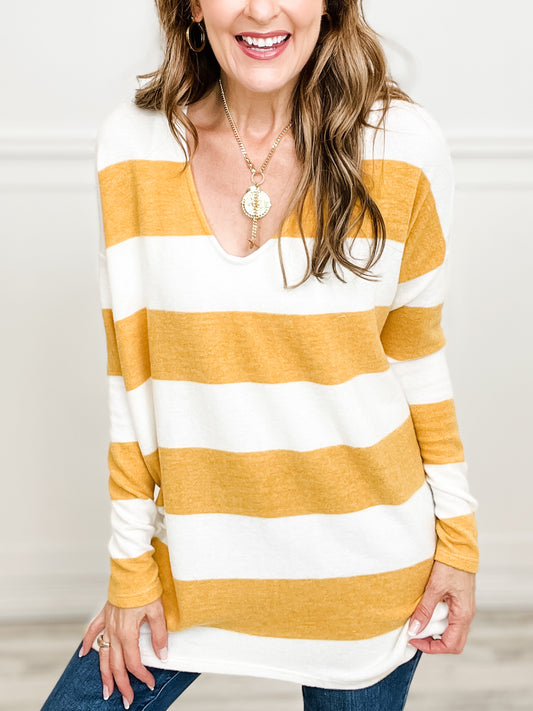 Striped Long Sleeve Tunic Top