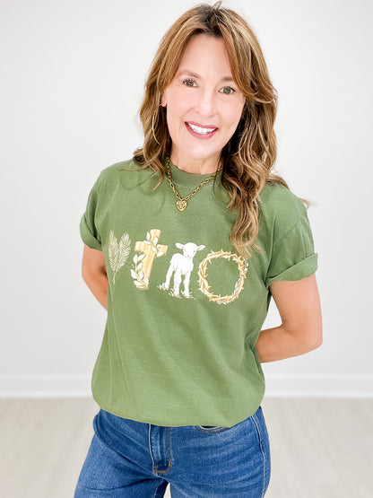 Cross and Crown of Thorns Graphic Tee
