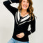 Vintage Wash Long Sleeve Top with Lace Accents