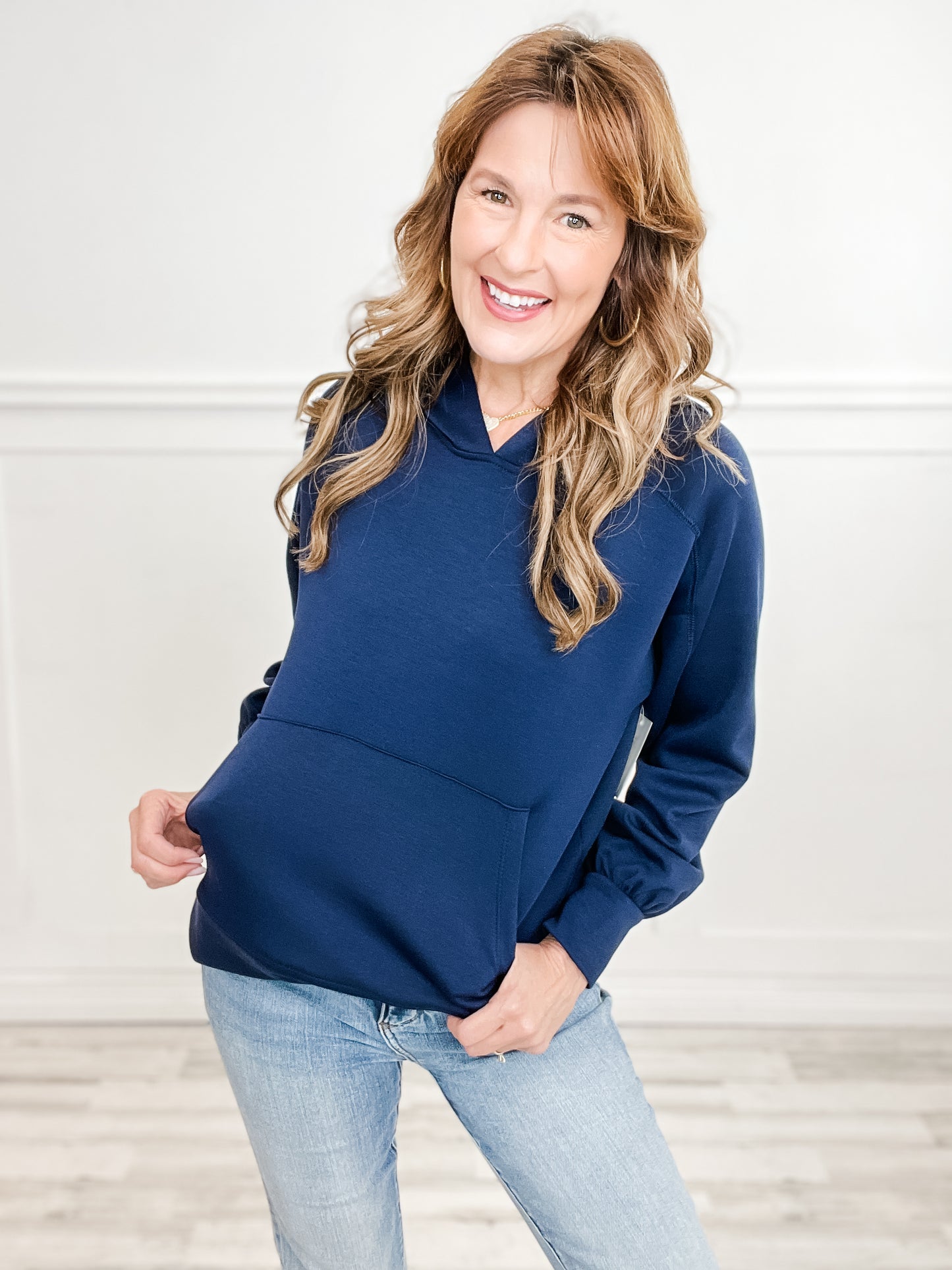 Seaside Modal Hooded Top with Kangaroo Pocket - GROUP B