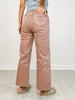 Stretch Denim High Rise Wide Leg Cropped Pants