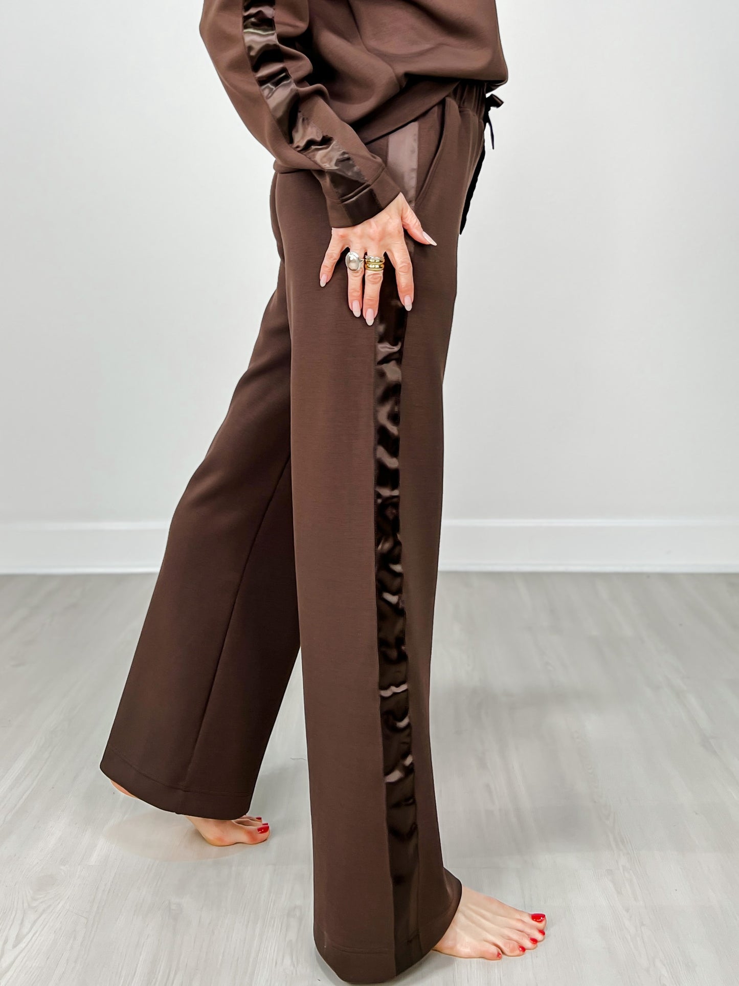 Modal Scuba Luxe Satin Straight Pant