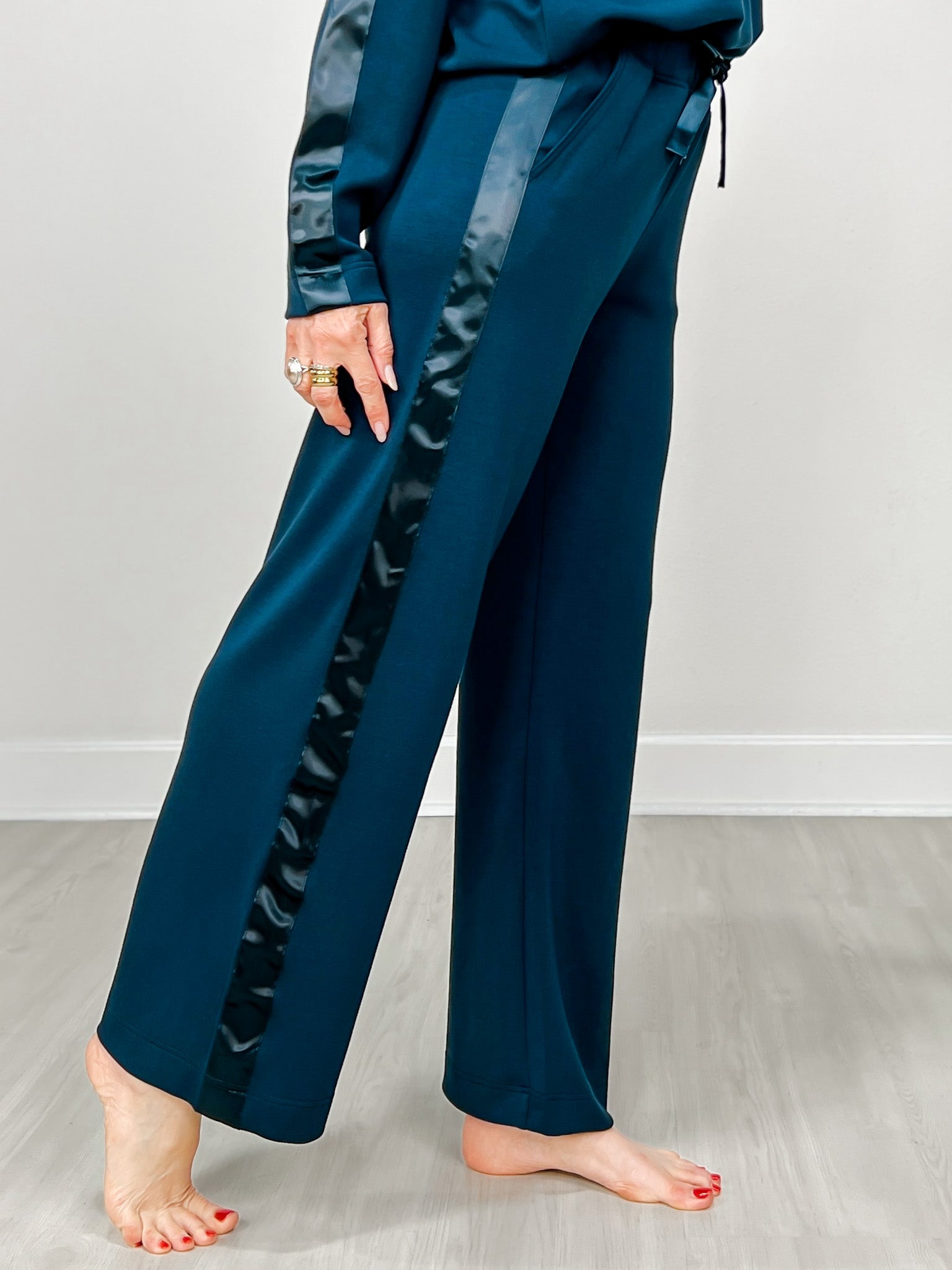 Modal Scuba Luxe Satin Straight Pant