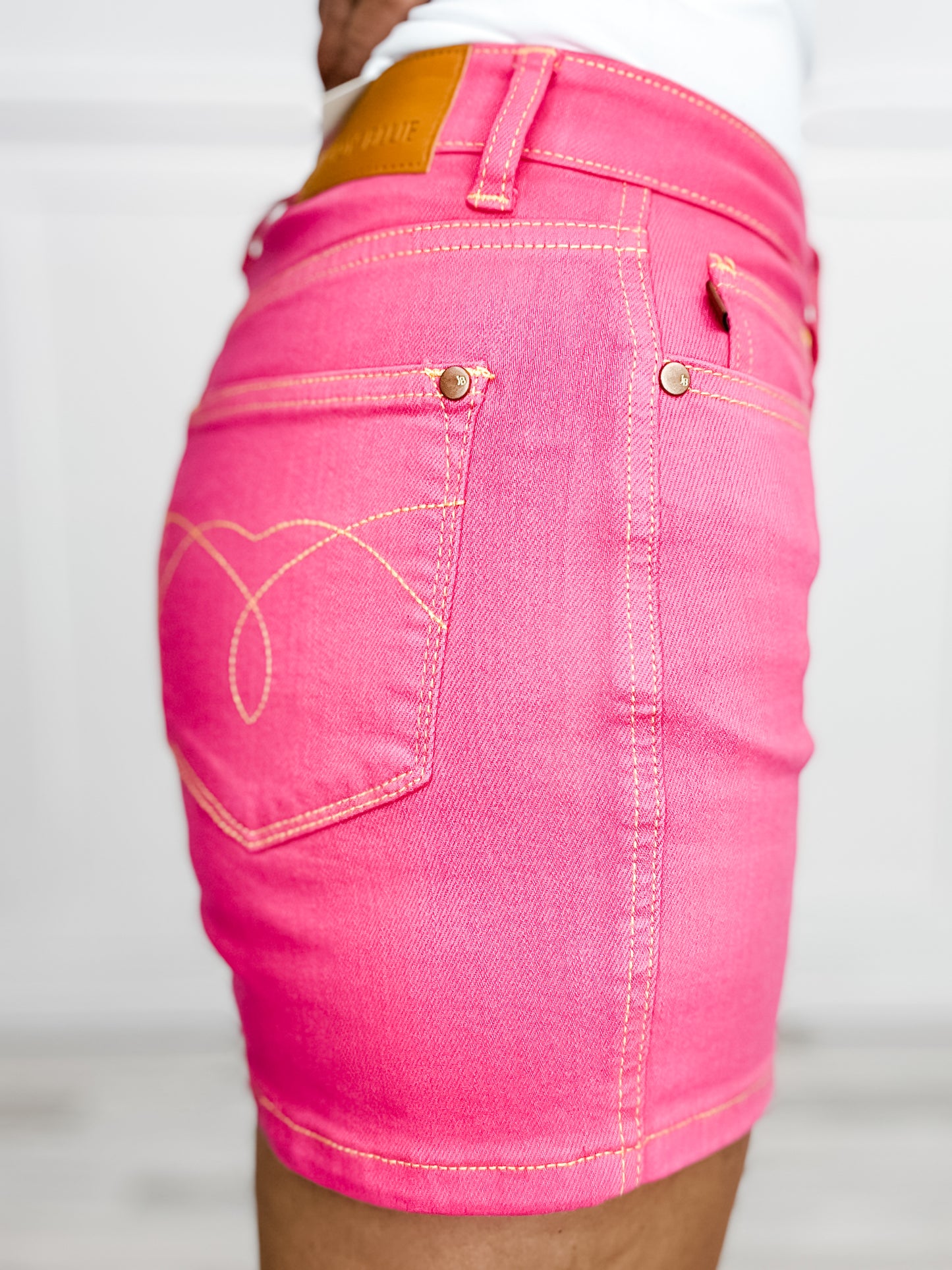 Judy Blue Hi-Rise Garment Dyed Magenta Shorts