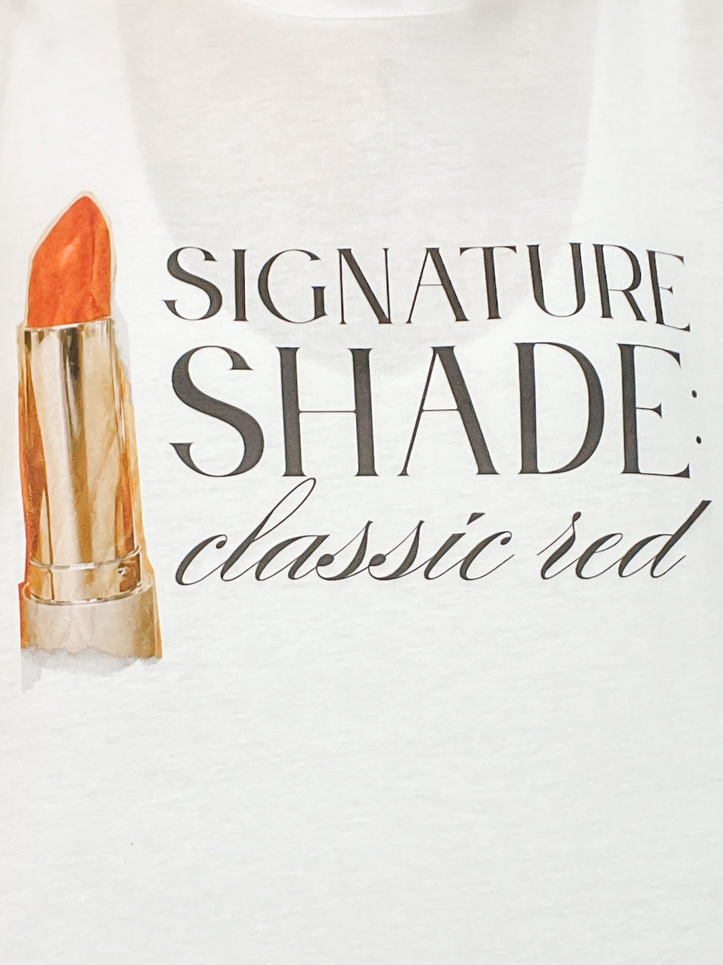 Signature Shades: Classic Red Lipstick Graphic Tee