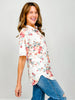 Floral Urban Rib Button Down Collared Top