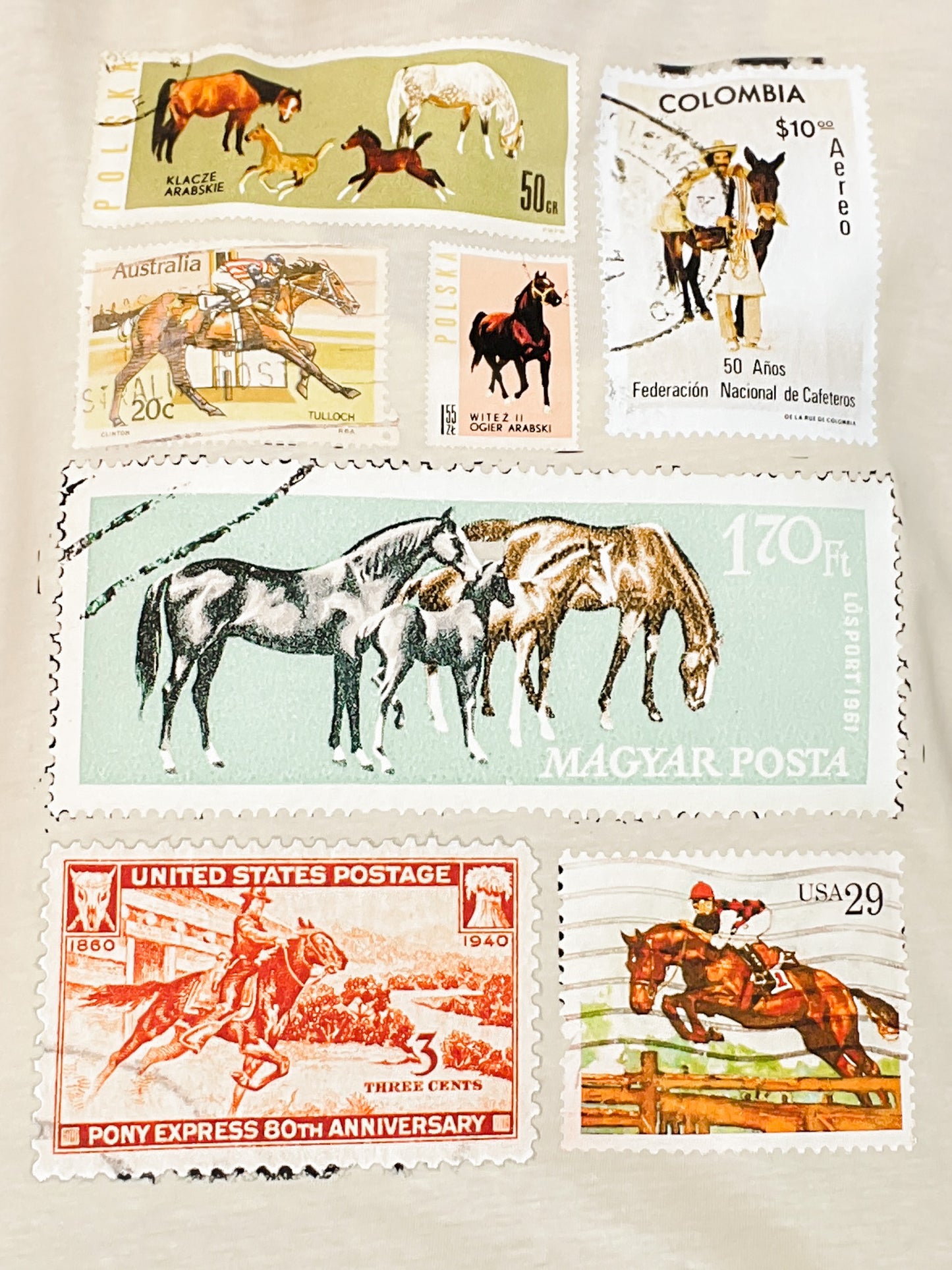 Vintage Horse Stamps Graphic Tee