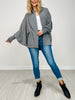 Dolman Sleeve Open Front Cardigan in CHARCOAL