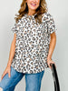 Short Sleeve Round Neckline Animal Print Top