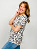 Short Sleeve Round Neckline Animal Print Top