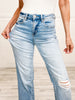 Mica High Rise Wide Leg Denim Jeans with Distressed Knee