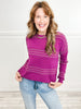 Stitch Striped Crewneck Pullover Sweater