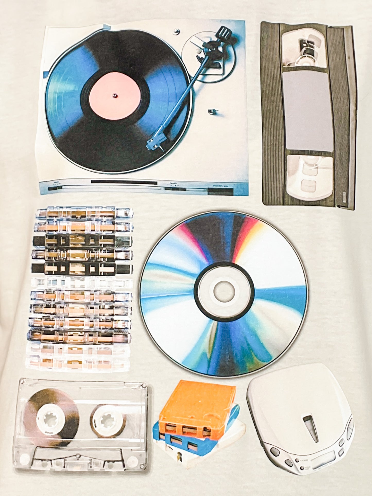 Vintage Music & Media Collage Graphic Tee