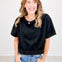 Lightweight Luxeknit Cropped Short Sleeve Sweatshirt