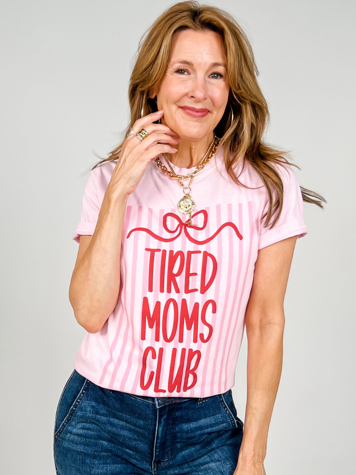 Trendy Tired Moms Club Graphic Tee
