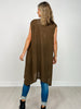 Open Front Crochet Midi Vest in CHOCOLATE