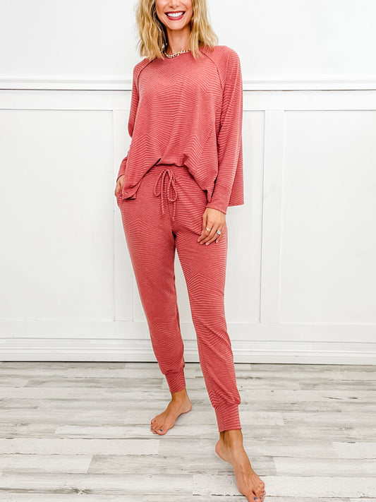 Scoop Neck Long Sleeve Ribbed Set