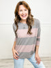 BOAT NECK SOFT STRIPED KNIT SWEATER