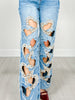 Washed Hearts Cutout Jeans