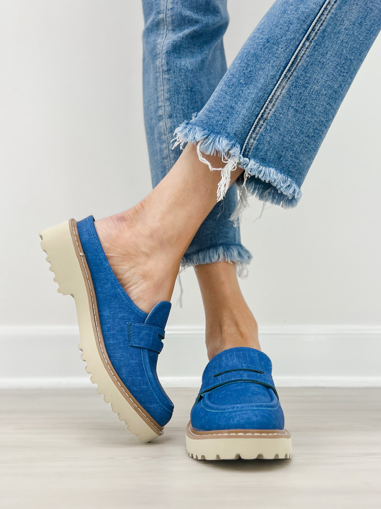 Pierre Dumas MORA-6 Loafers in Blue Denim