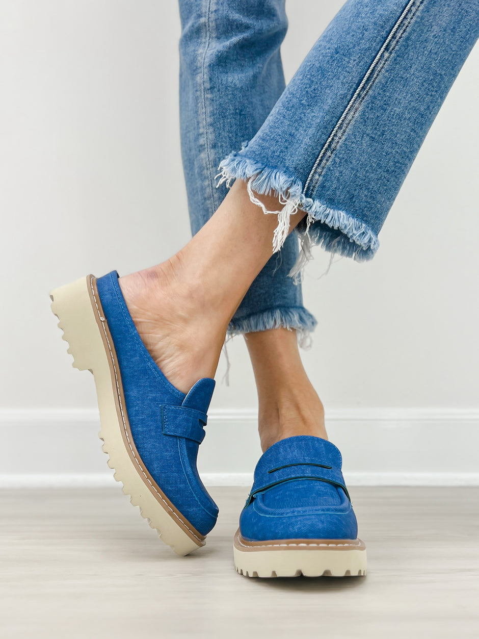 Pierre Dumas MORA-6 Loafers in Blue Denim