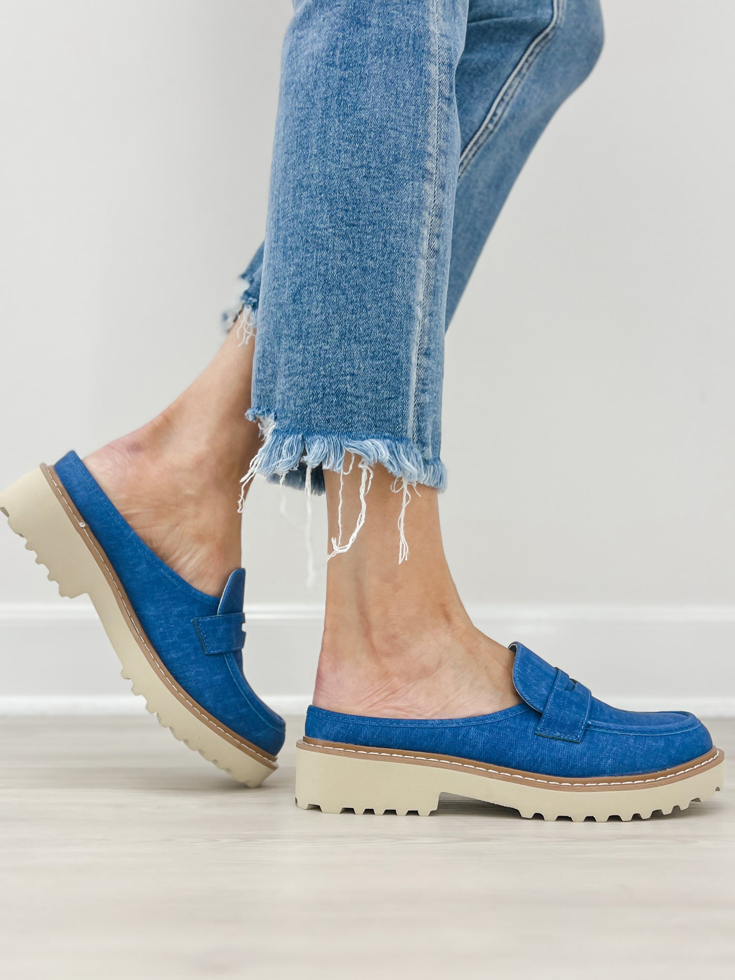 Pierre Dumas MORA-6 Loafers in Blue Denim