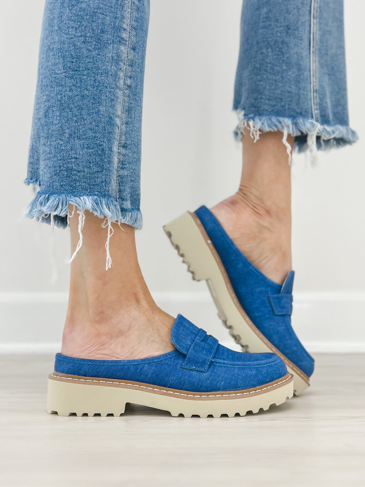 Pierre Dumas MORA-6 Loafers in Blue Denim