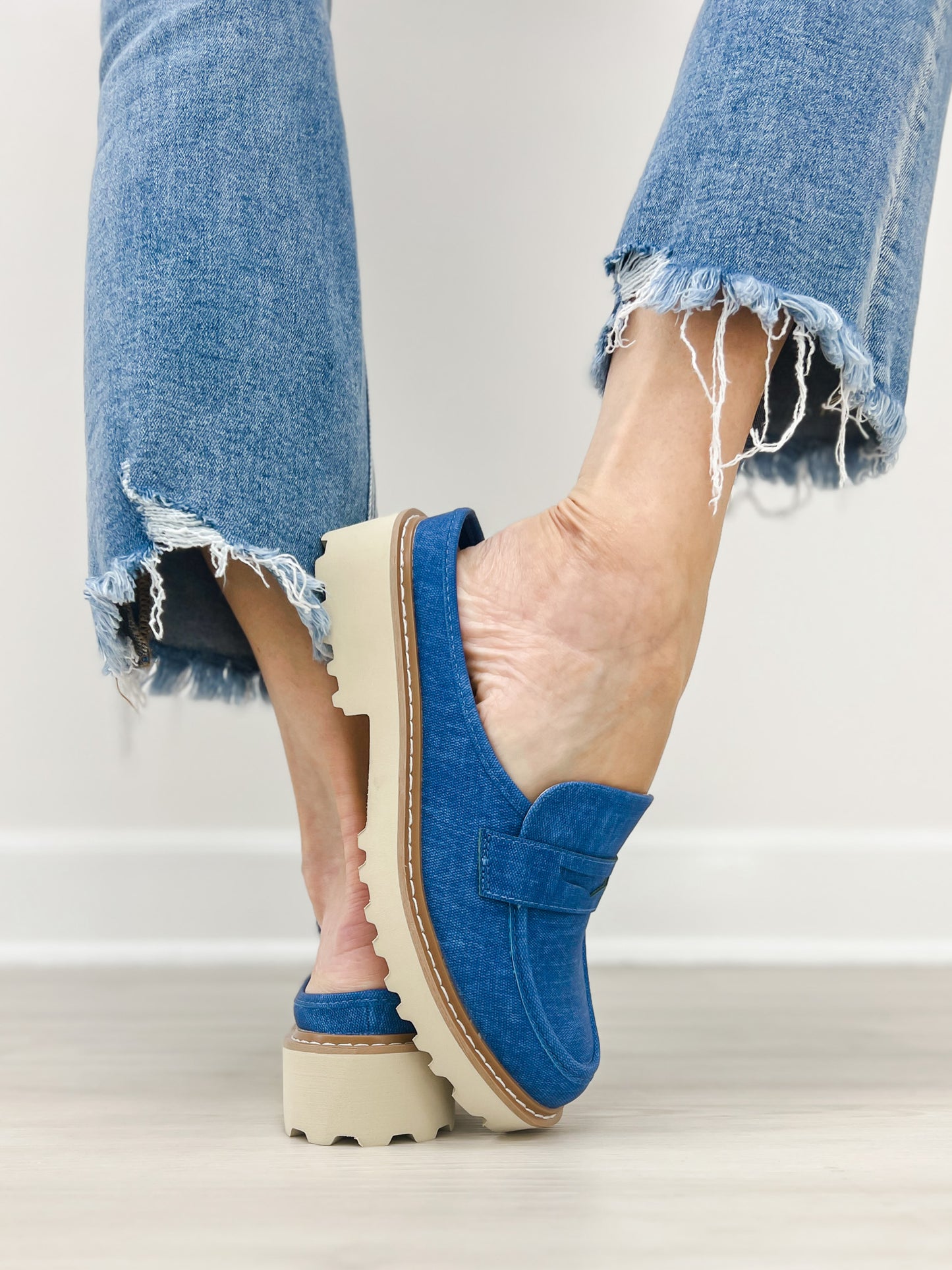 Pierre Dumas MORA-6 Loafers in Blue Denim