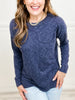 SLUB YARN ROUND NECK SWEATER WITH CHEST POCKETS