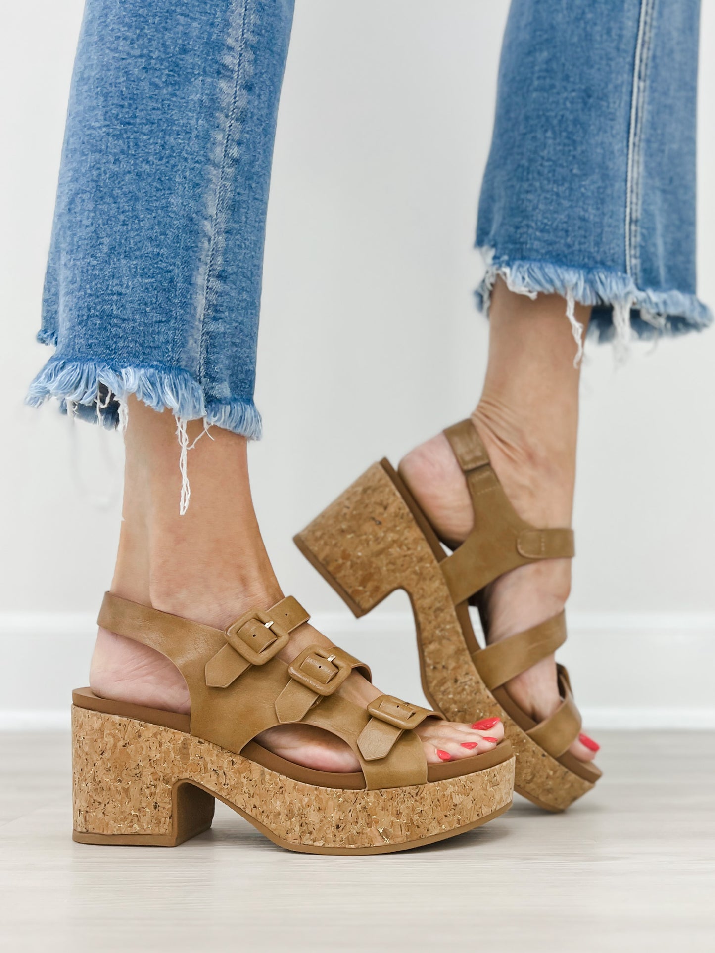 Pierre Dumas Mood-2 Wedges in Taupe