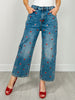 Washed Heart Embroidered Boyfriend Jeans