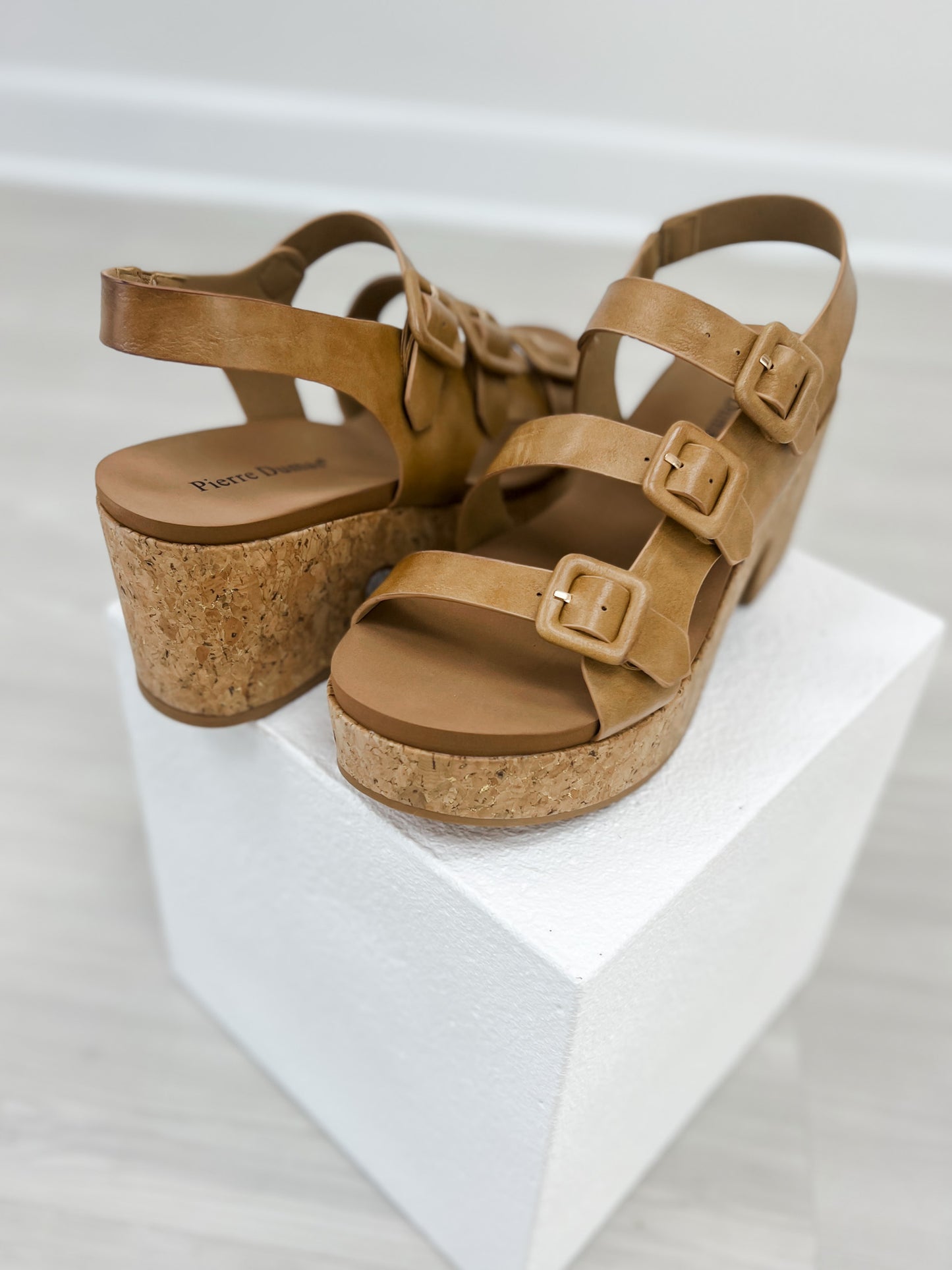 Pierre Dumas Mood-2 Wedges in Taupe